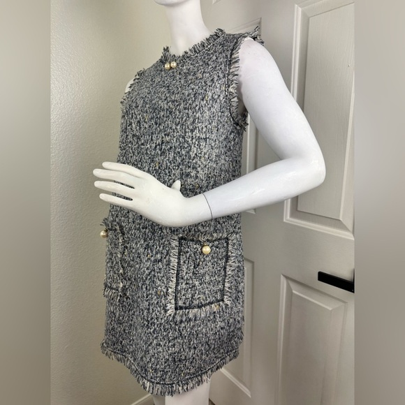 N.I.W.I.Y. Tweed Sleeveless Dress with Pearl Accents.   #63 - Picture 2 of 11
